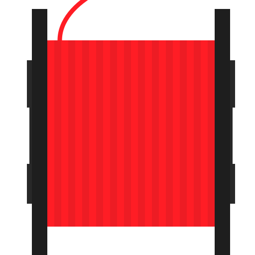 3d print, spool, red, filament icon